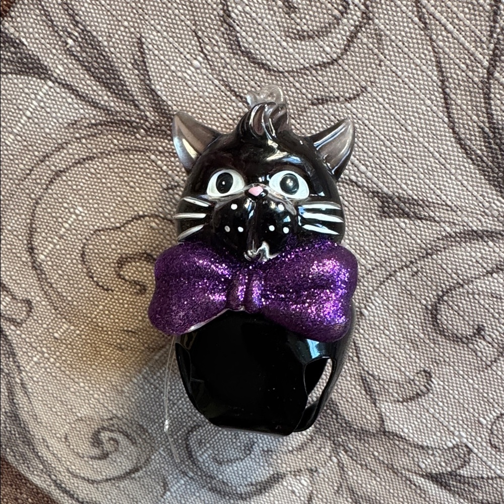 NEW Halloween Cat on Bell Ornament Decor